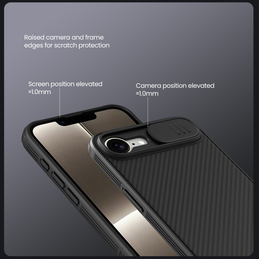 NILLKIN CARCASA CAMSHIELD IPHONE 16e NEGRO