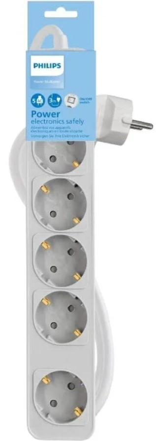 PHILIPS REGLETA 6 tomas con interruptor BLANCO