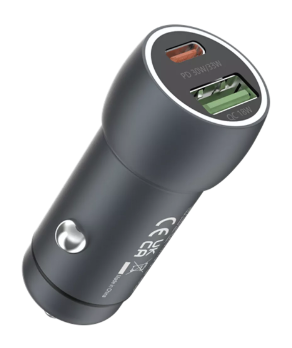 DEVIA CARGADOR COCHE EXTREME PD 30W/ QC 3.0 18W NEGRO