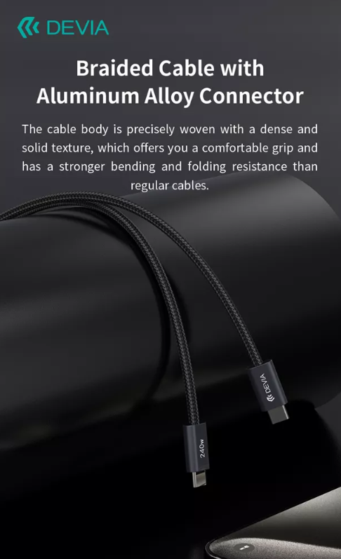 DEVIA CABLE EXTREME TIPO C - TIPO C PD 240w 2M