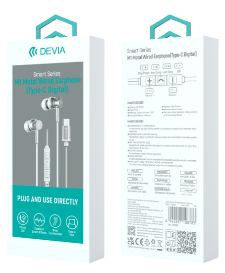 DEVIA AURICULAR TIPO C M1 PLATA