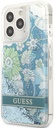 GUESS CARCASA GLITTER FLOWER IPHONE 13 PRO VERDE