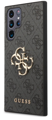 GUESS CARCASA  METAL LOGO SAMSUNG S24 ULTRA GRIS