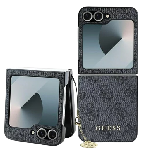 [GUHCZF6GF4GGR] GUESS CARCASA 4G CHARM SAMSUNG FLIP 6 GRIS