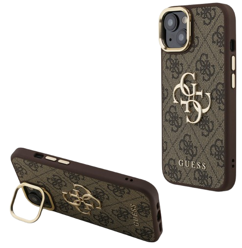 [GUHCP14SPCS4GP4W] GUESS CARCASA 4G SOPORTE CAMARA IPHONE 14 MARRON