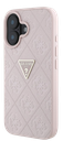 GUESS CARCASA GRAINED 4G STAMP TRIANGLE IPHONE 16 ROSA