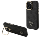 GUESS CARCASA MAGSAFE 4G TRIANGLE SOPORTE CAMARA IPHONE 15 PRO MAX NEGRO
