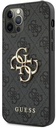 GUESS CARCASA METAL LOGO IPHONE 12 / 12 PRO NEGRO