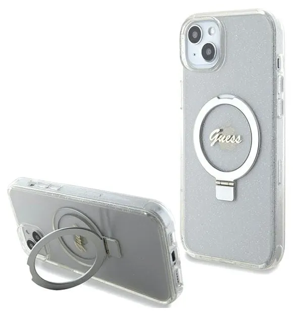[GUHMP15MHRSGSD] GUESS CARCASA RING MAGSAFE GLITTER IPHONE 15 PLUS