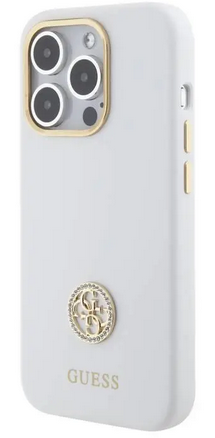 GUESS CARCASA SILICONE STRASS IPHONE 14 PRO MAX BLANCO