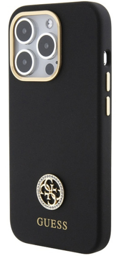 [GUHCP15LM4DGPK] GUESS CARCASA SILICONE STRASS IPHONE 15 PRO NEGRO