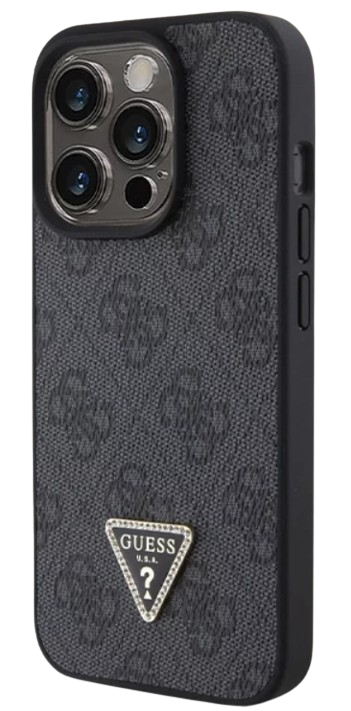 GUESS CARCASA TRIANGLE STRASS IPHONE 16 PRO MAX NEGRO