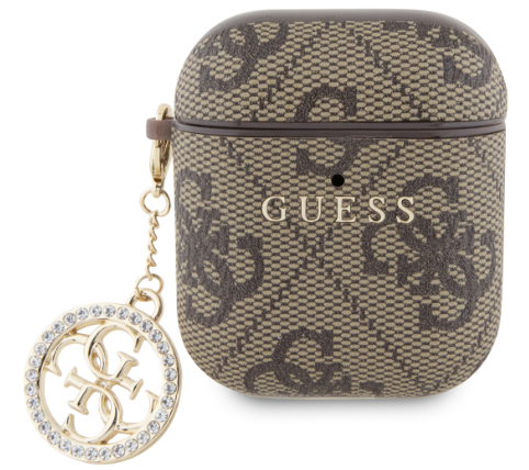 [GUA2P4E4CDW] GUESS FUNDA STRASS CHARM AIRPODS 1/2 MARRON