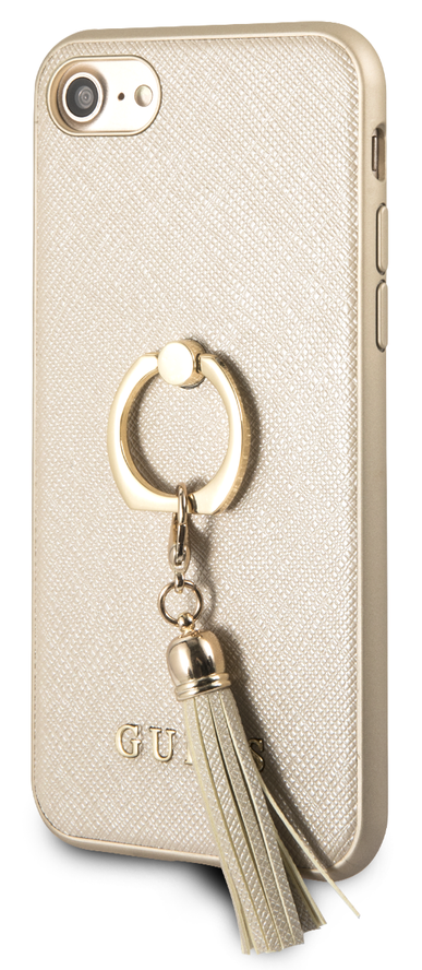 [GUHCP12SRSSABE] GUESS carcasa 'SAFFIANO' IPhone 12 MINI BEIGE con anillo