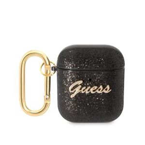 [GUA2HGGSHK] GUESS funda GLITTER FLAKE Airpods 1/2 NEGRO