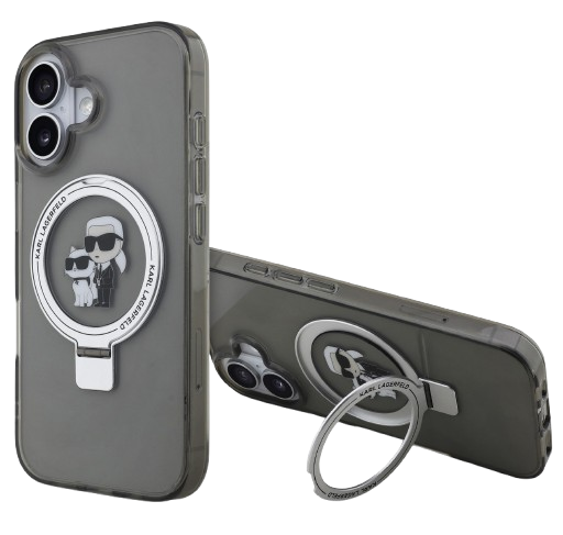 [KLHMP17SHMRSKCK] KARL LAGERFELD CARCASA MAGSAFE RINGSTAND IPHONE 17 NEGRO