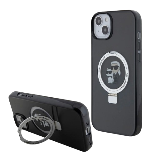 KARL LAGERFELD CARCASA MAGSAFE RINGSTAND KC IPHONE 16 NEGRO