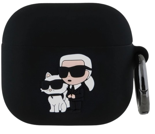 [KLA4RUNKC] KARL LAGERFELD FUNDA SILICONA 3D K&C AIRPODS 4 NEGRO