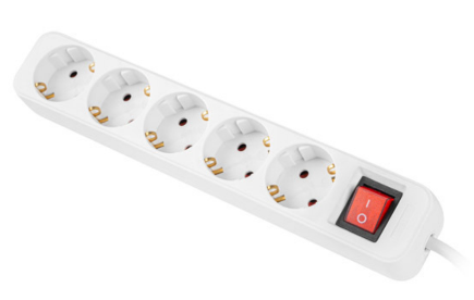 LANBERG REGLETA 5 TOMAS CON INTERRUPTOR 3M BLANCO