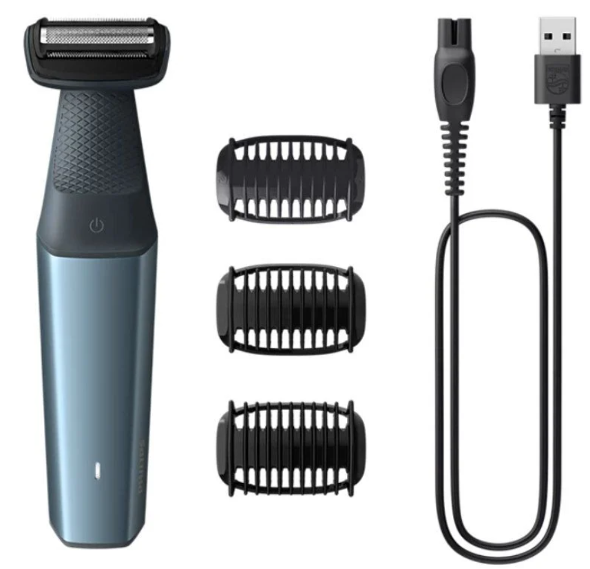 [BG302705] PHILIPS AFEITADORA BODYGROOM BG3027 CON BATERIA 3 ACCESORIOS