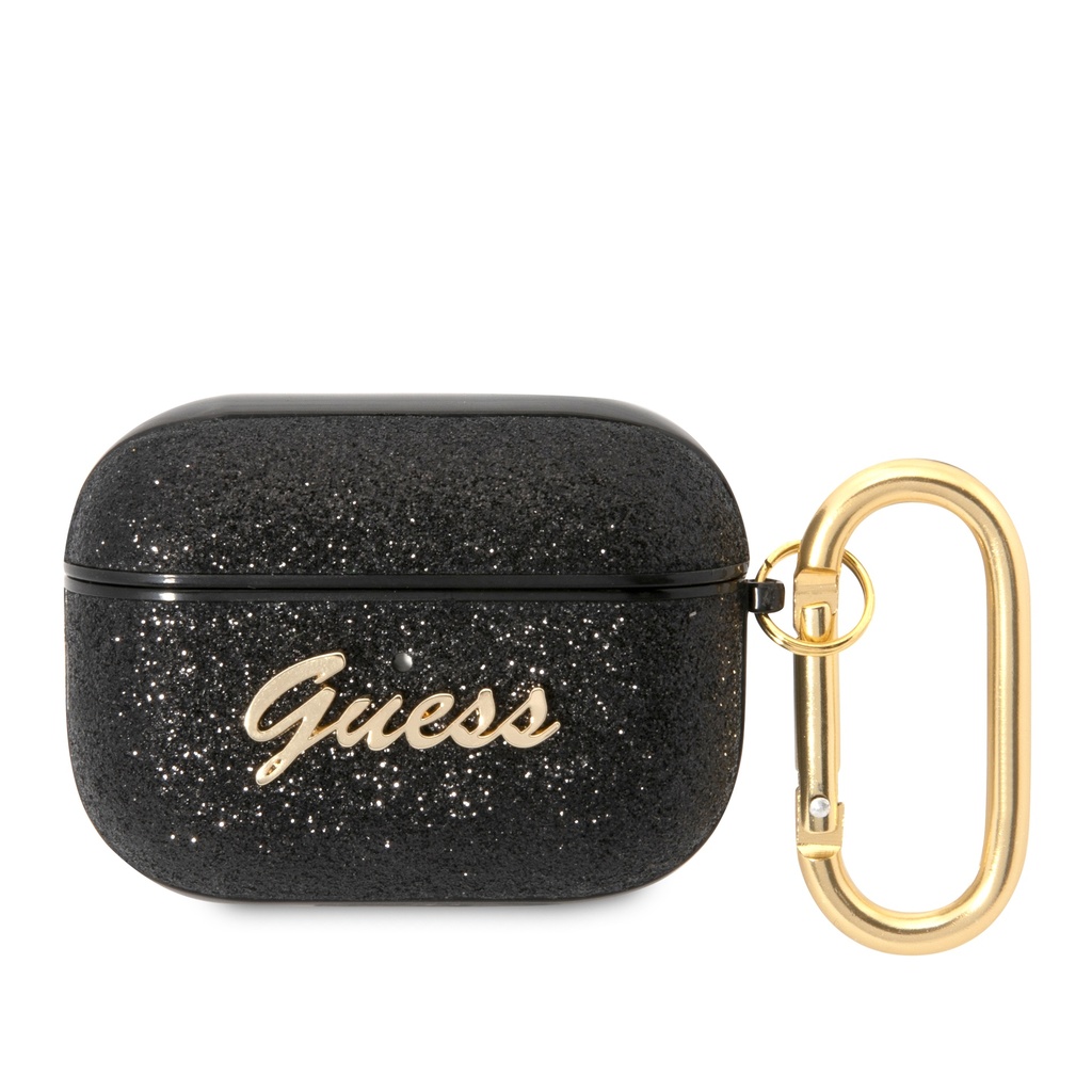 GUESS funda GLITTER FLAKE Airpods 3 GEN. NEGRO