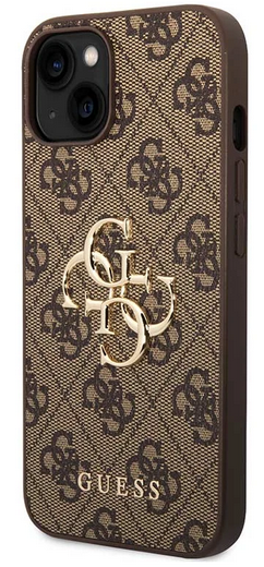 GUESS CARCASA 4G METAL LOGO IPHONE 15 PRO MARRON