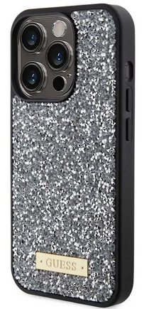 GUESS CARCASA RHINESTONE IPHONE 15 PRO PLATA