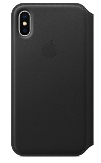 APPLE FUNDA TIPO LIBRO IPHONE X PIEL NEGRO