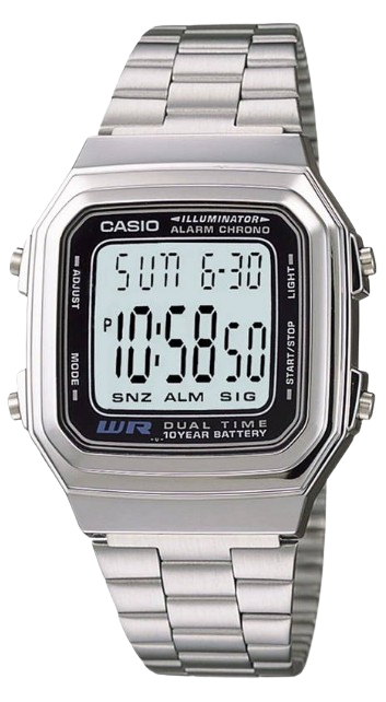 [A178WA1A] CASIO RELOJ A-178WA-1A ILLUMINATOR RETRO PLATA