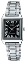 CASIO RELOJ LTP-V007D-1B ESFERA NEGRA / CORREA PLATEADA