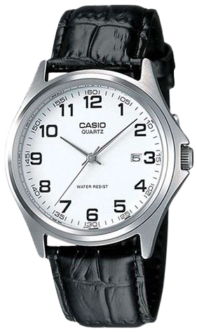 CASIO RELOJ MTP-1183E-7B ESFERA BLANCA / CORREA PIEL NEGRA