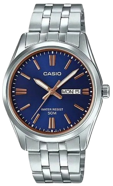 CASIO RELOJ MTP-1335D-2A2 ESFERA AZUL / BRONCE / ACERO