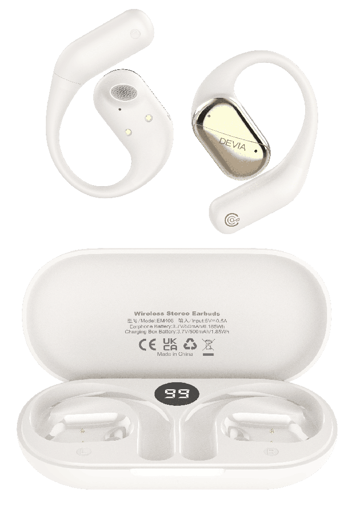 DEVIA AURICULAR BLUETOOTH OWS LITE1 BEIGE