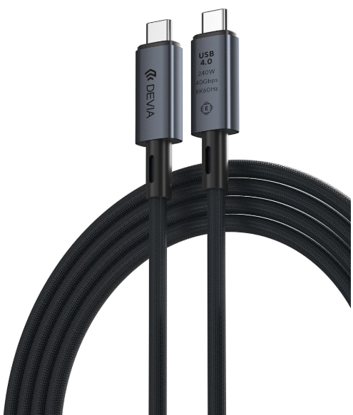 [DSTCC240WPD] DEVIA CABLE EXTREME C-C 240W PD 40G BPS 8K 60Hz 1M NEGRO