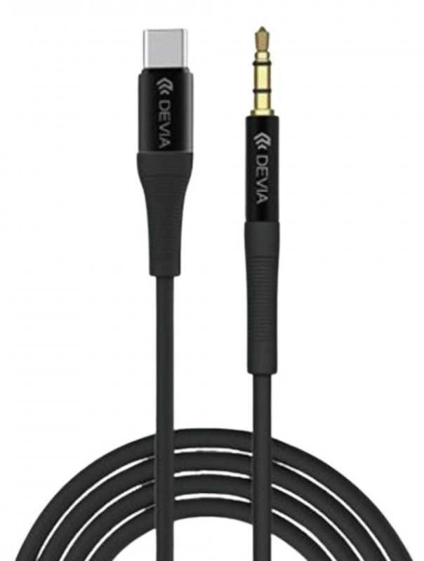 [DSTCIJCW] DEVIA CABLE IPURE JACK-USB-C 3.5mm WOVEN 1M NEGRO