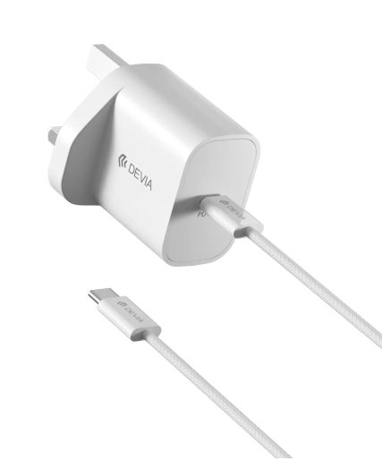DEVIA CARGADOR PD 30W GAN CON CABLE C-C (UK)