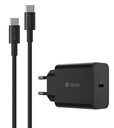 DEVIA CARGADOR ROCKET PD 45W + CABLE C-C NEGRO