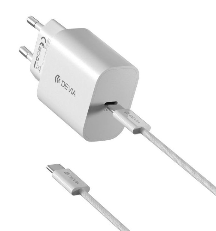 [DSTPDQ30W] DEVIA CARGADOR TIPO C 30w + CABLE C-C 3A BLANCO