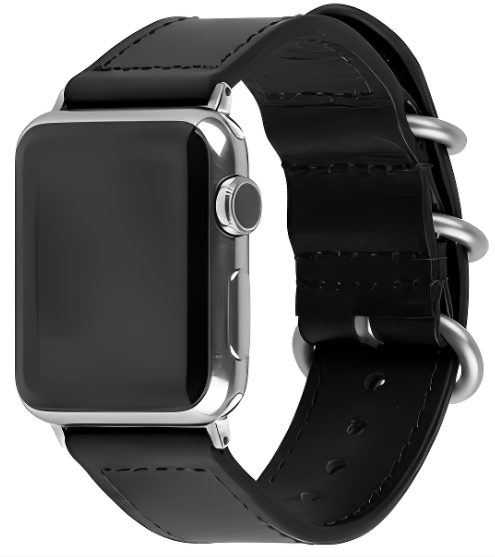 [DSTWBT1640B] DEVIA CORREA PIEL TRICYCLIC Apple watch 38/40mm NEGRO
