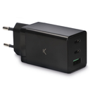 KSIX CARGADOR 67W, Multipuerto 2 X Usb-C + 1 X USB NEGRO
