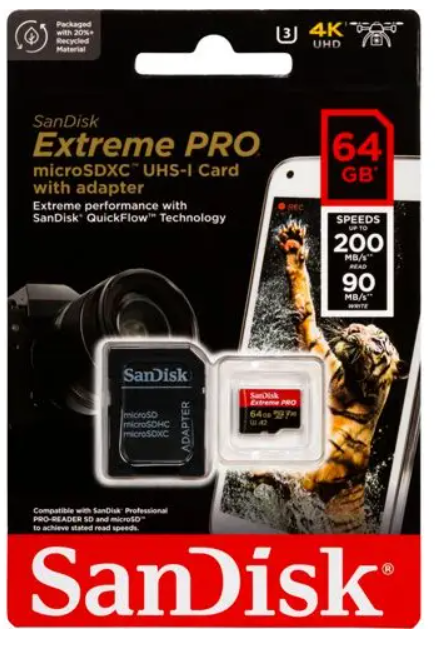 [SDSQXCU064GGN6MA] SANDISK EXTREME PRO A2 MICROSDXC 64GB