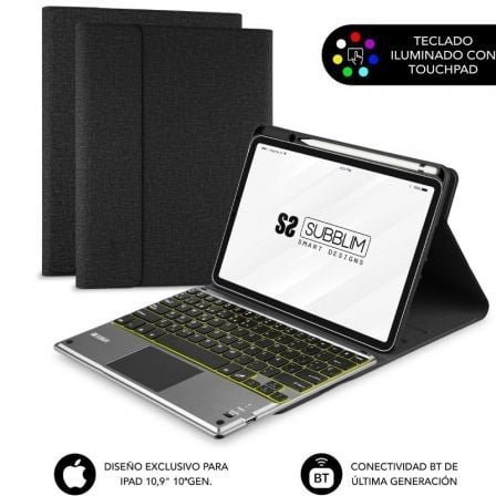 [SUBKT4BTPI03] SUBBLIM FUNDA TECLADO RETROILUMINADO IPAD 10.9 (10 GEN)