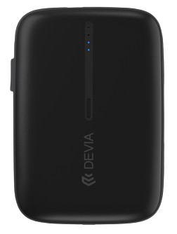 DEVIA BATERIA AUXILIAR 10000mAh MINI CON CABLES DUAL NEGRO