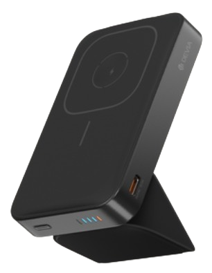 DEVIA BATERIA AUXILIAR MAGNETICA CON SOPORTE 3 EN 1 10000mAh NEGRO