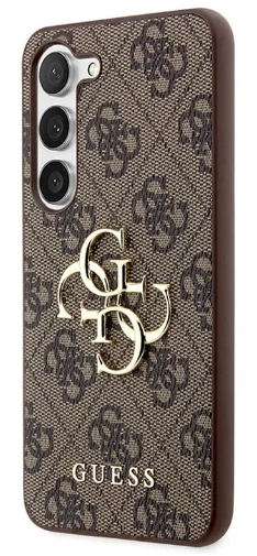 GUESS CARCASA  METAL LOGO SAMSUNG S24 MARRON