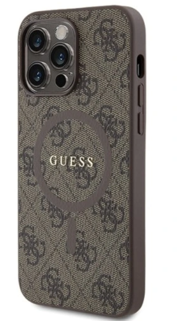 GUESS CARCASA 'MAGSAFE RING CLASSIC' IPHONE 15 PRO MAX MARRON
