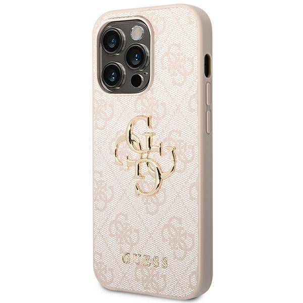GUESS CARCASA  METAL  LOGO IPHONE 14 PRO MAX ROSA