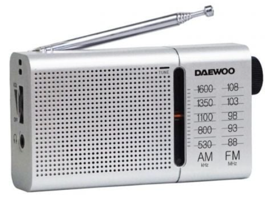 [DW1037] DAEWOO RADIO PORTATIL DW1037/ A PILAS/ PLATEADA