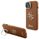 GUESS CARCASA GRAINED 4G SOPORTE CAMARA IPHONE 15 MARRON