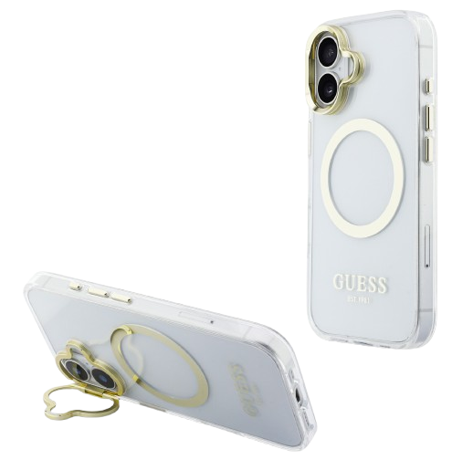 [GUHMP17SHTRMSFD] GUESS CARCASA MAGSAFE SOPORTE CAMARA IPHONE 17 DORADO